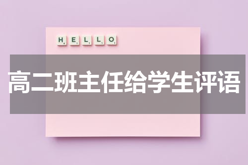 高二班主任给学生评语
