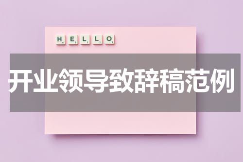 开业领导致辞稿范例