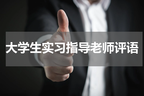 大学生实习指导老师评语