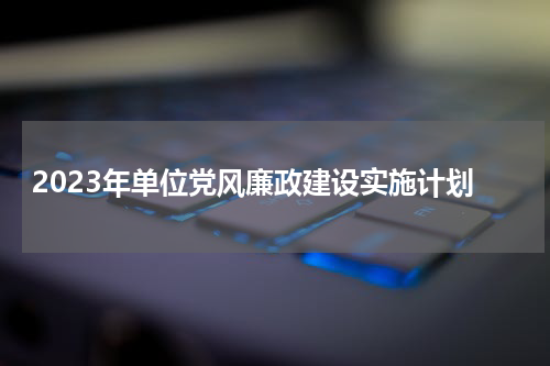 2023年单位党风廉政建设实施计划