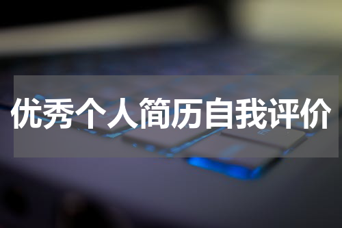 优秀个人简历自我评价