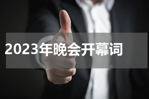 2023年晚会开幕词