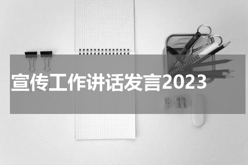 宣传工作讲话发言2023
