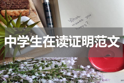 中学生在读证明范文