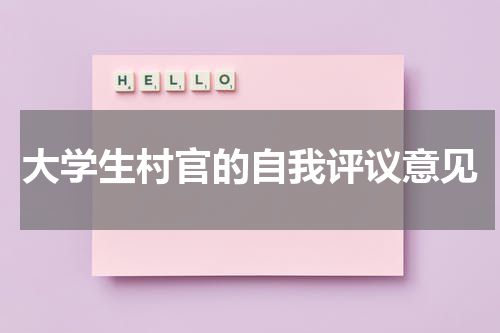 大学生村官的自我评议意见