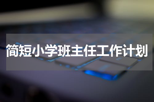 简短小学班主任工作计划