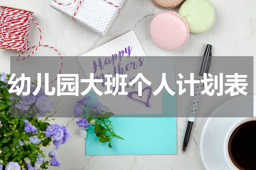 幼儿园大班个人计划表