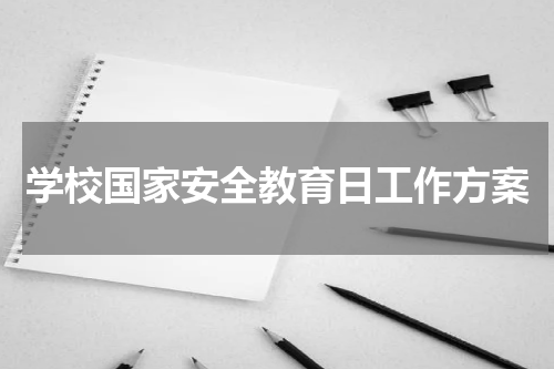 学校国家安全教育日工作方案