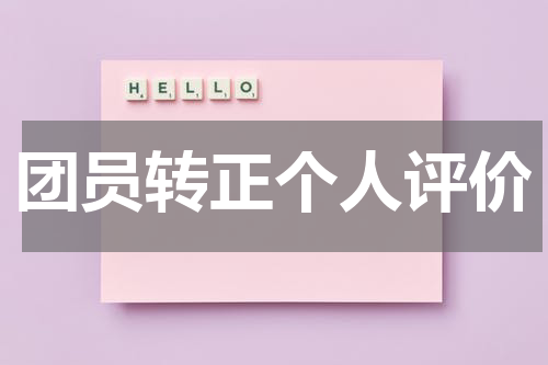团员转正个人评价