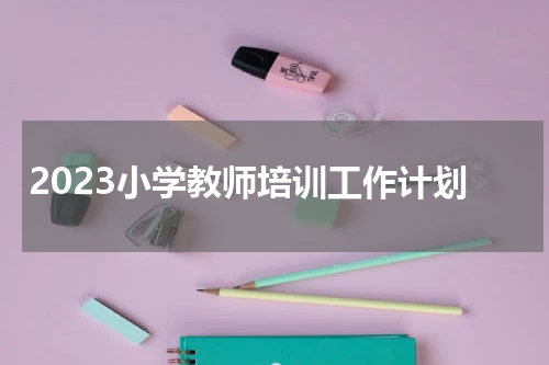 2023小学教师培训工作计划