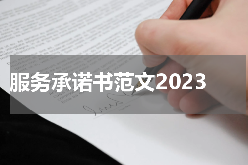 服务承诺书范文2023