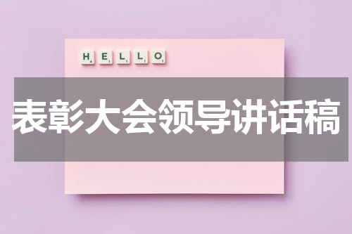 表彰大会领导讲话稿