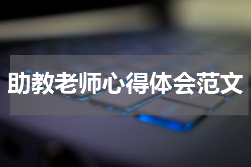 助教老师心得体会范文