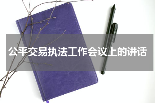公平交易执法工作会议上的讲话