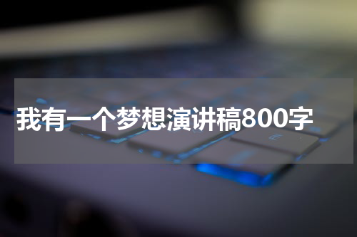 我有一个梦想演讲稿800字