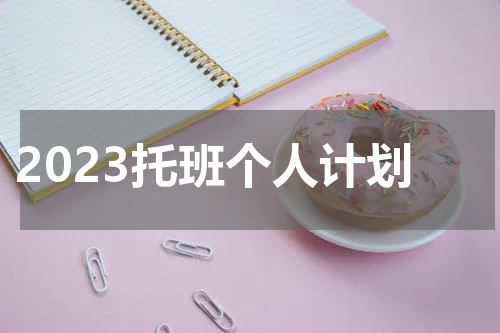 2023托班个人计划