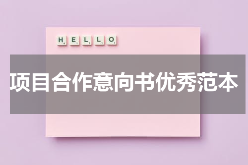 项目合作意向书优秀范本