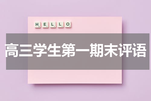 高三学生第一期末评语