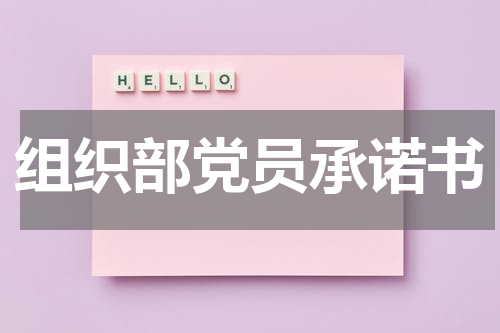 组织部党员承诺书