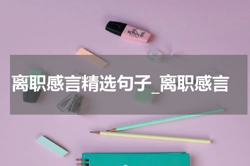 离职感言精选句子_离职感言