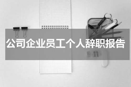 公司企业员工个人辞职报告