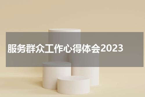 服务群众工作心得体会2023