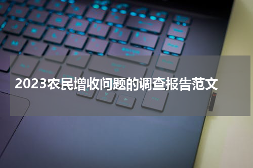 2023农民增收问题的调查报告范文
