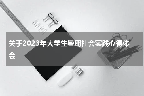 关于2023年大学生暑期社会实践心得体会