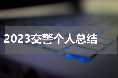 2023交警个人总结