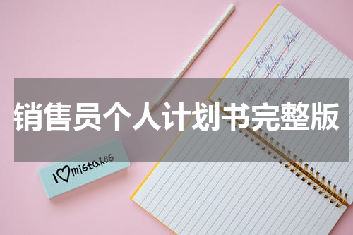 销售员个人计划书完整版