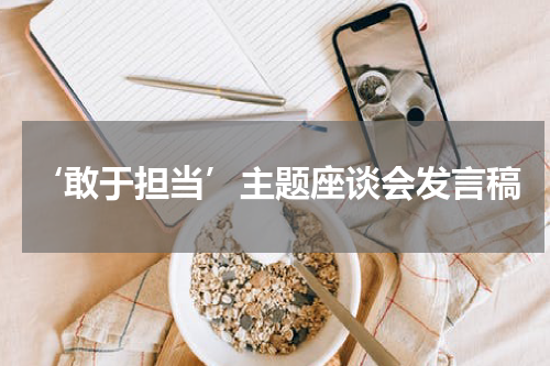 ‘敢于担当’主题座谈会发言稿