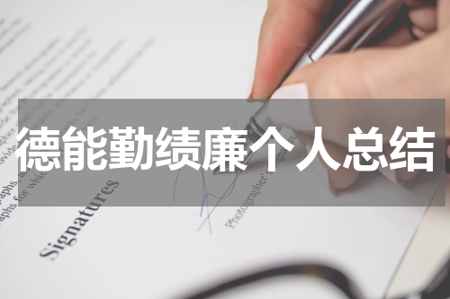 德能勤绩廉个人总结