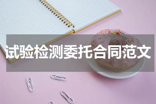 试验检测委托合同范文