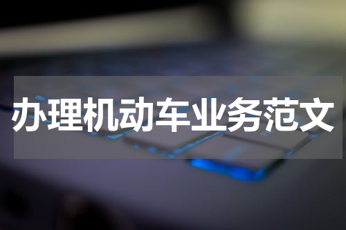 办理机动车业务范文