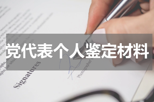 党代表个人鉴定材料