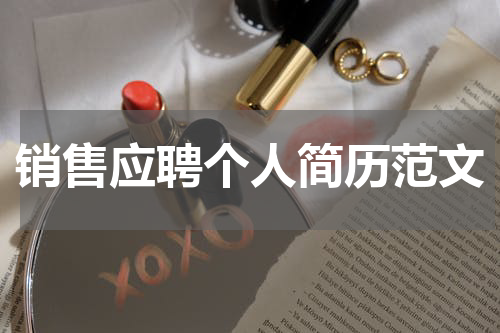 销售应聘个人简历范文