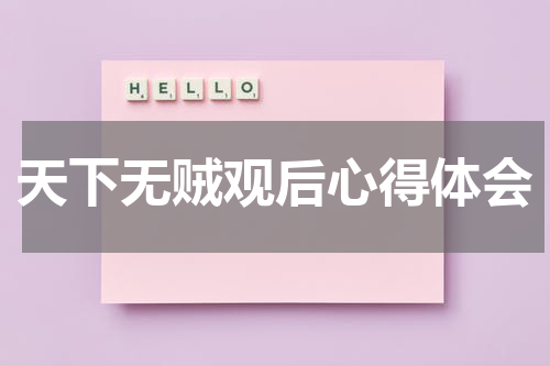 天下无贼观后心得体会