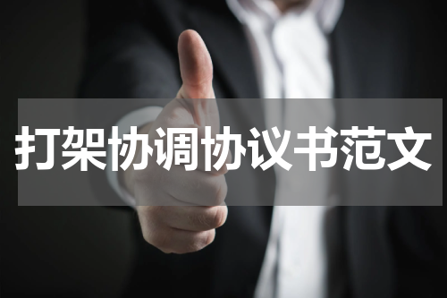 打架协调协议书范文
