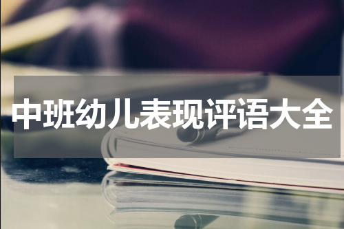 中班幼儿表现评语大全
