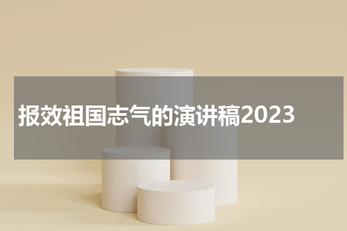 报效祖国志气的演讲稿2023