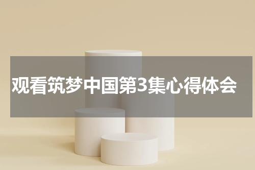 观看筑梦中国第3集心得体会