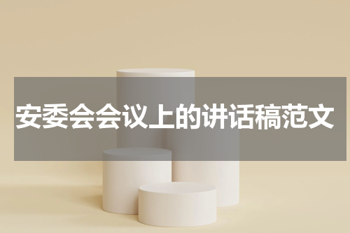 安委会会议上的讲话稿范文
