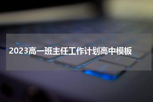 2023高一班主任工作计划高中模板