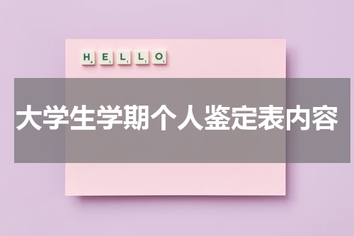 大学生学期个人鉴定表内容