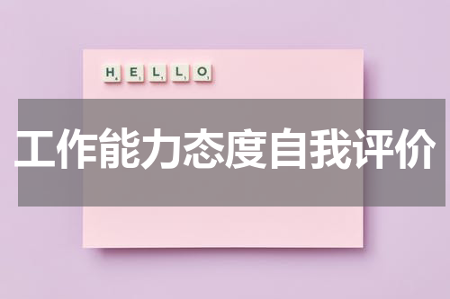 工作能力态度自我评价