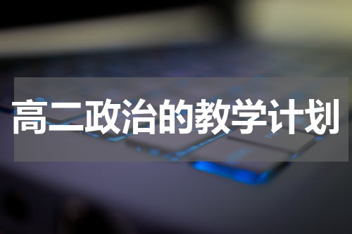 高二政治的教学计划