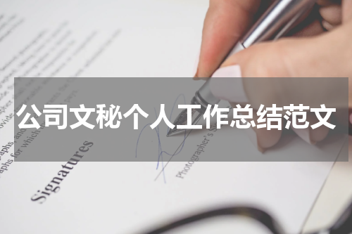 公司文秘个人工作总结范文