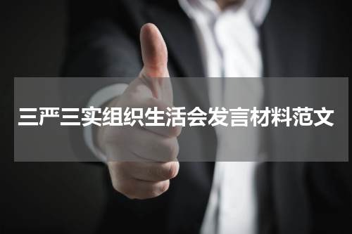 三严三实组织生活会发言材料范文