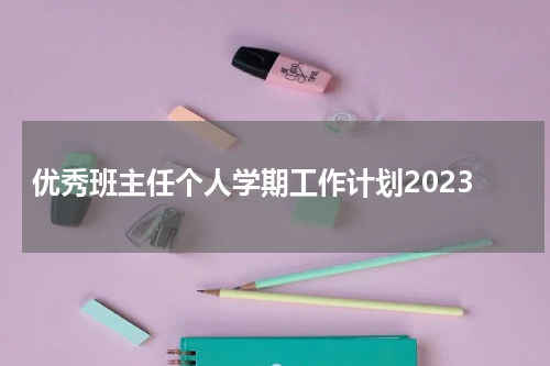 优秀班主任个人学期工作计划2023
