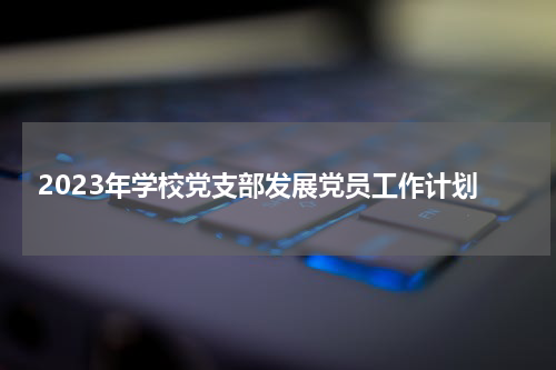 2023年学校党支部发展党员工作计划